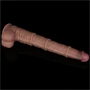 16'' Dual Layered Bendable Silicone Cock XXL(Flesh)
