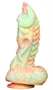Rutuk Monster – prémium dildó, 17 x 6 cm, rózsaszín-zöld
