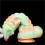 Rutuk Monster – prémium dildó, 17 x 6 cm, rózsaszín-zöld