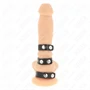 KINK – hármas bőr péniszgyűrű nyomásos zárással