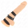 KINK – hármas bőr péniszgyűrű nyomásos zárással
