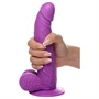 XR Brands POP - tapadótalpas, herés dildó - 19 cm (lila)