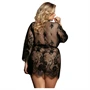 Subblime Queen Plus - csipke köntös szett - fekete (XL-2XL)