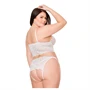 Coquette - csipkés fehérnemű szett - fehér (XL)