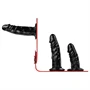 Easytoys - felcsatolható alsó tripla dildóval (fekete)