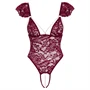 Cottelli - csipkés gyöngyös body (piros)