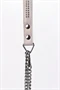 Lamb Leather Handle with 2 Rows of Small Rhinestones and Metal Chain White
