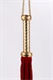 Flogger with Metallic Leather Handle and Suede Leather Tails Red 18