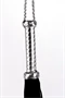 Flogger with Metallic Leather Handle and Suede Leather Tails Black 18