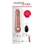 Realistixxx - rádiós vibrációs péniszköpeny - natúr (20cm)