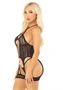 Heart Net Cami Garter and String