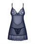 Nightly Blue chemise & thong XS/S