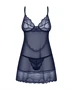 Nightly Blue chemise & thong M/L