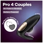 Satisfyer Pro 4 Couples - léghullámos párvibrátor (fekete)