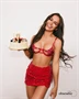 Luise Sublim Red 2-pcs crotchless set L/XL