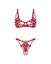 Luise Sublim Red 2-pcs crotchless set S/M