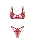 Luise Sublim Red 2-pcs crotchless set S/M