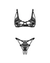 Luise Sublim Black 2-pcs crotchless set S/M