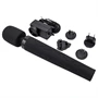 Pixey Deluxe Black Velvet - wand vibrátor M (fekete)