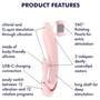 Satisfyer - Pearl Bunny 3 forgógyöngyös nyuszivibrátor (pink)