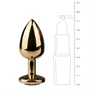EasyToys Metal No.1 - lila köves kúp anál plug (arany, 2,5 cm)