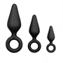 EasyToys - gyűrűs anál plug szett - 3 db (fekete)