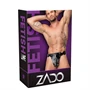 ZADO - bőr erényöv tanga 2 lakattal - fekete (S-2XL)