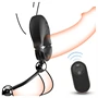 Sex HD - állítható vibrációs péniszgyűrű távirányítóval (fekete)