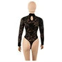 Cottelli - hosszú ujjú csipke body (fekete) - S
