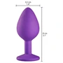 Baseks - kristályköves szilikon anál plug (lila) - 8 cm