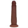 RealRock - dupla sűrűségű élethű dildó (barna) - 20,5 cm