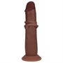 RealRock - dupla sűrűségű élethű dildó (barna) - 20,5 cm