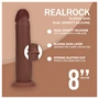 RealRock - dupla sűrűségű élethű dildó (barna) - 20,5 cm