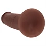 RealRock - dupla sűrűségű élethű dildó (barna) - 18,5 cm
