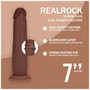 RealRock - dupla sűrűségű élethű dildó (barna) - 18,5 cm