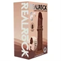 RealRock - dupla sűrűségű élethű dildó (barna) - 15,5 cm