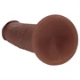 RealRock - dupla sűrűségű élethű dildó (barna) - 15,5 cm