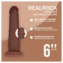 RealRock - dupla sűrűségű élethű dildó (barna) - 15,5 cm