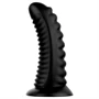 BUTTR Double Ribbed - óriás bordázott anál plug (fekete) - 26 cm