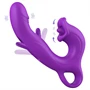Erospace Sweet Play - nyelves csiklóizgató és bólogató G-pont vibrátor (lila)