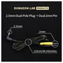 DG-LAB - elektródakábel 2,5 mm-es jackről 2 mm-es tüskékre (fekete)