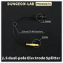 DG-LAB - elektróda elosztó 2,5 mm-es aljzatról 2 mm-esre (fekete)