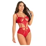 Zôf Ruby - kivágásos csipke body állítható pántokkal (piros)