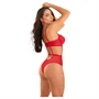 Zôf Ruby - kivágásos csipke body állítható pántokkal (piros)